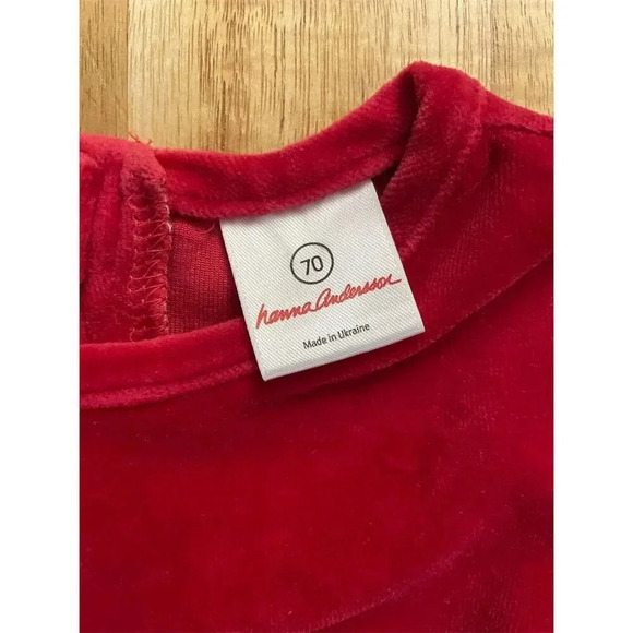 Hanna Andersson Softest Velour Dress Red Size 6-12m 70cm - Picture 2 of 4